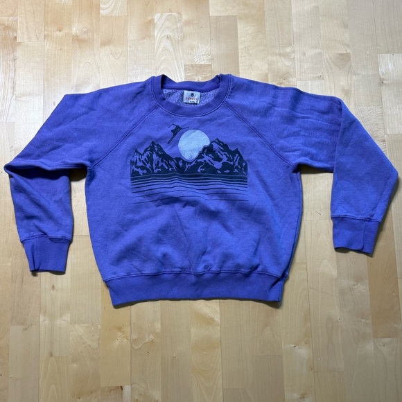 Sundry Purple Mountain Graphic Sweatshirt - Picture 1 of 3